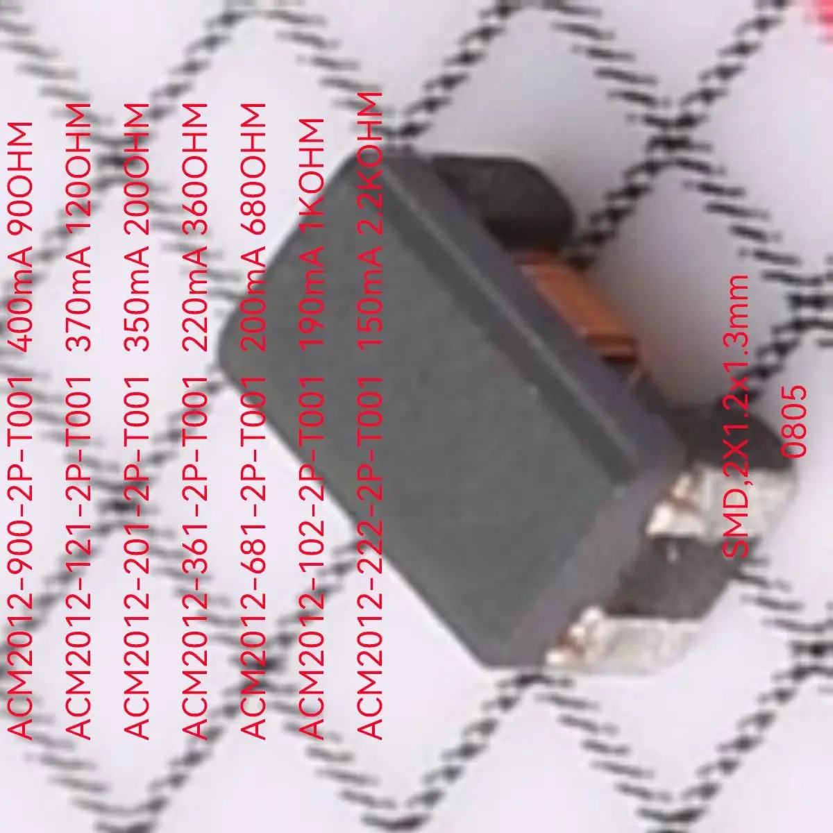 20PCS original ACM2012 CMC 400mA 370mA 350mA 220mA 200mA 190mA 150mA 90OHM 120OHM 200OHM 360OHM 680OHM 1KOHM 2.2KOHM SMD AECQ200