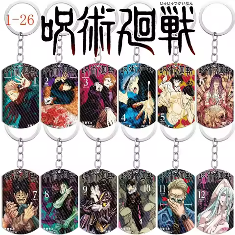 Itadori Yuji Gojo Satoru Fujikura Megumi Popular Anime Peripheral Color Printing Stainless Steel Keychain Dog Tag Student Gifts