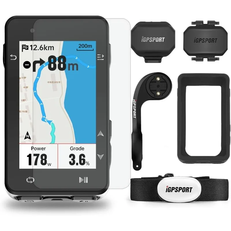 iGS630 GPS Bike Computer, 2.8‘’ Map Navigation iClimb Training Function MTB Wireless Cycling Computer GPS Unit IPX7 Waterproof