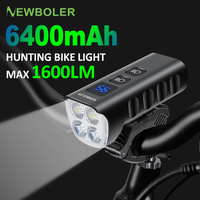 NEWBOLER Bike Light 1600Lm Waterproof USB Hunting Bike Light Red Light 6400mAh Charging MTB Road Cycling Lamp Bike Accessories