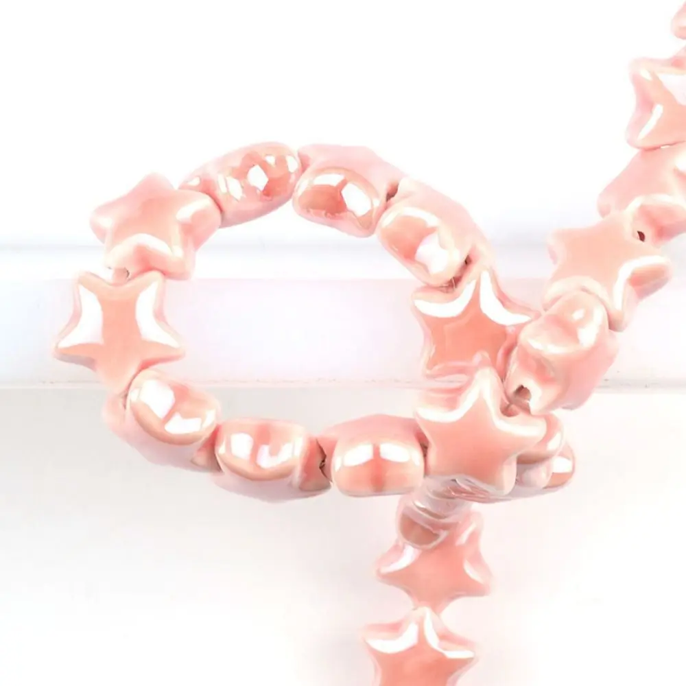 

10pcs Handmade Craft Star Beads Cartoon Design Fashion Ceramic Spacer Loose Beads 3D Bracelet Making Kit Jewelry Making Material
