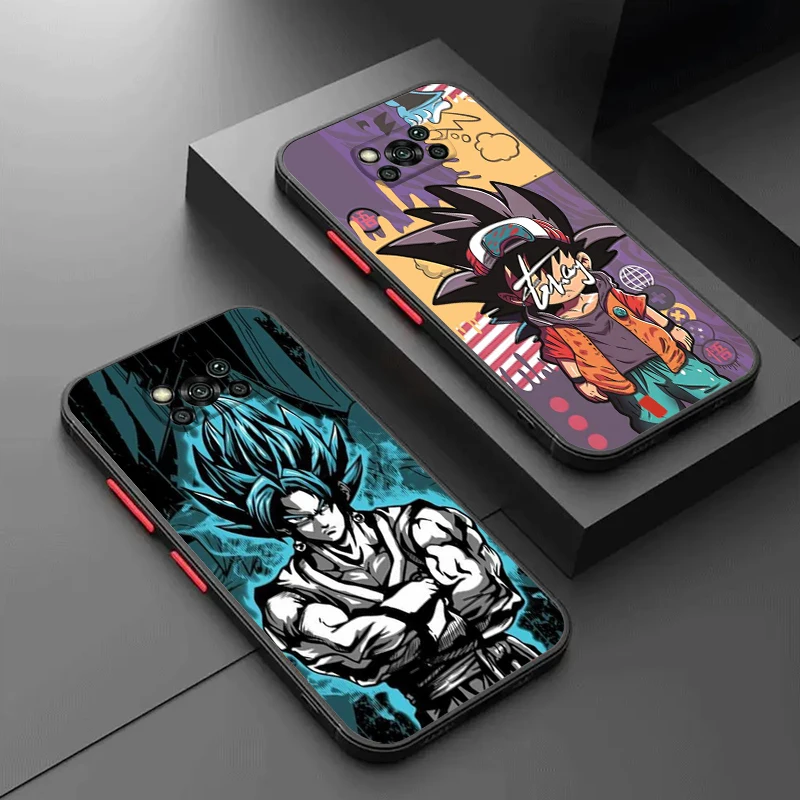 Art D-Dragon Ball Goku Frosted Translucent For Xiaomi Mi Poco X5 X4 X3 M6 M5S M5 M4 M3 F5 F4 F3 GT Pro 5G Matte Phone Case