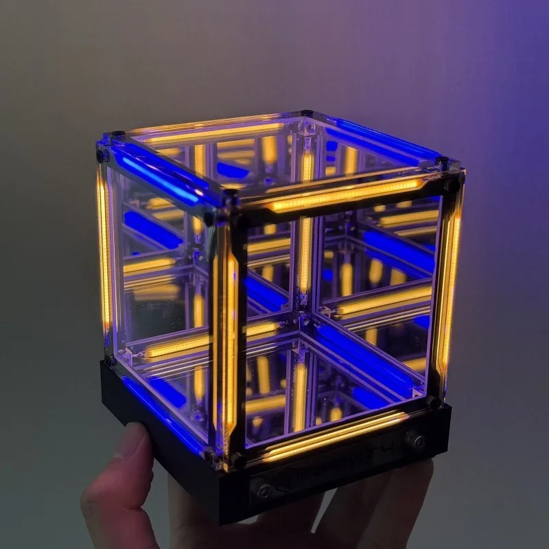 Esports Ambient Lamp, Desktop Tech-inspired Ornament, Four-dimensional Space Supercube, Creative Abyss Night Light, Gift for Men