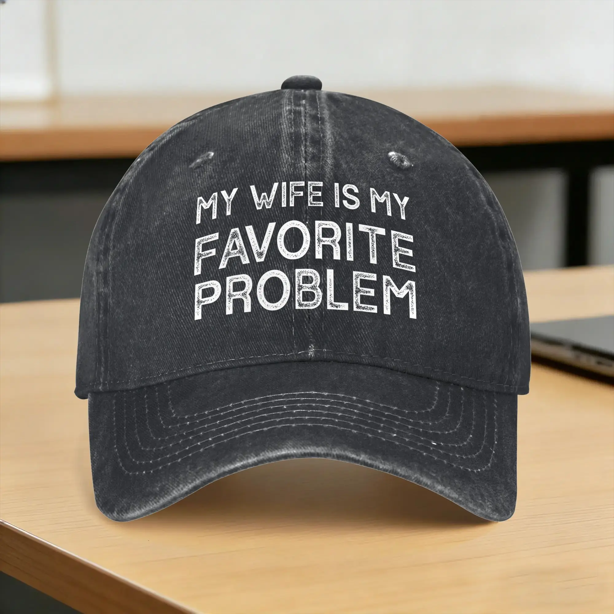 Summer My Wife is My Favorite Problem Funny Husband Baseball Cap Sun High Quality Design Washed Trucker Hat Fishing Snapback Cap