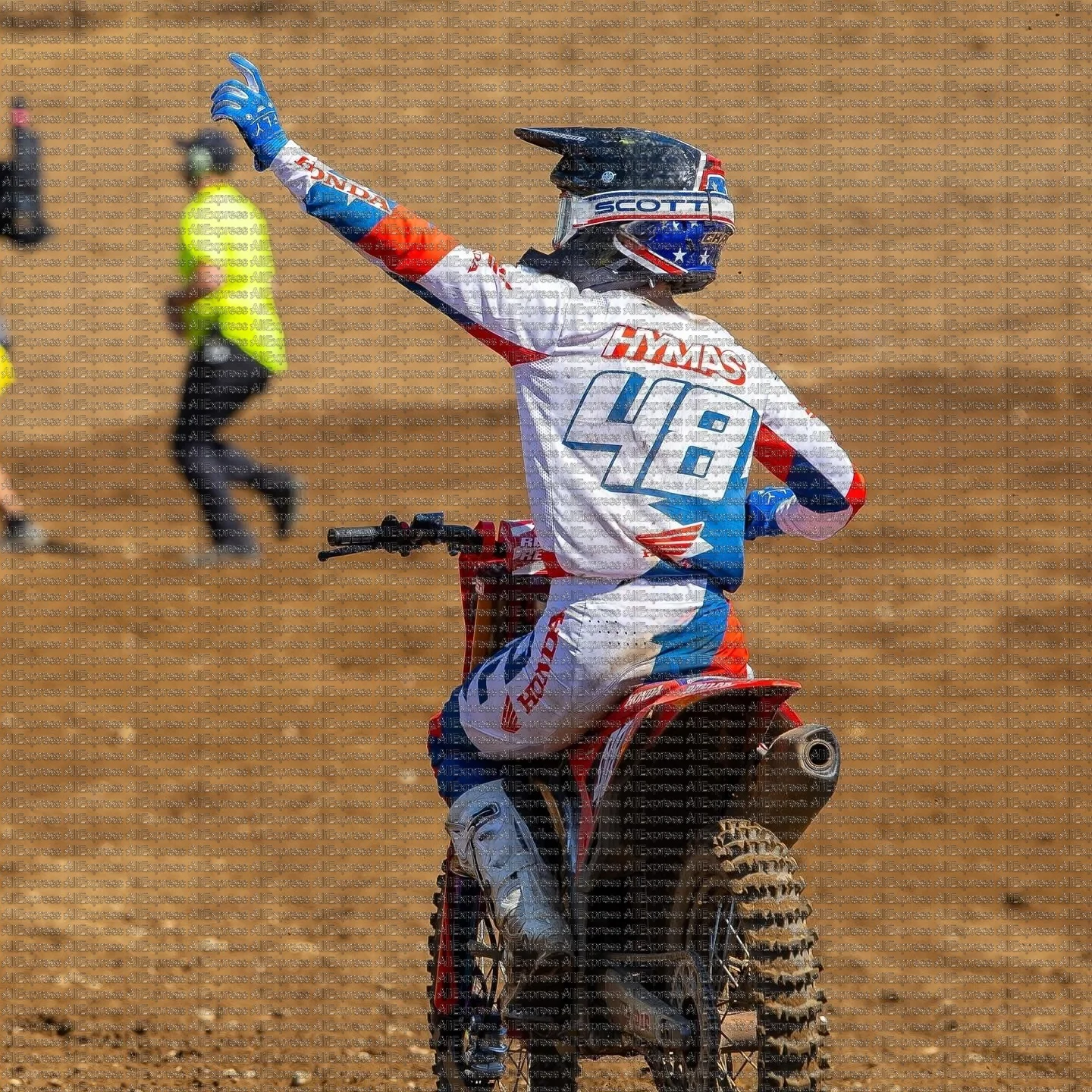 

Мужская футболка Honda для мотокросса с длинным рукавом 2025 г. # 48, быстросохнущее дышащее внедорожное снаряжение для горных велосипедов и гонщиков