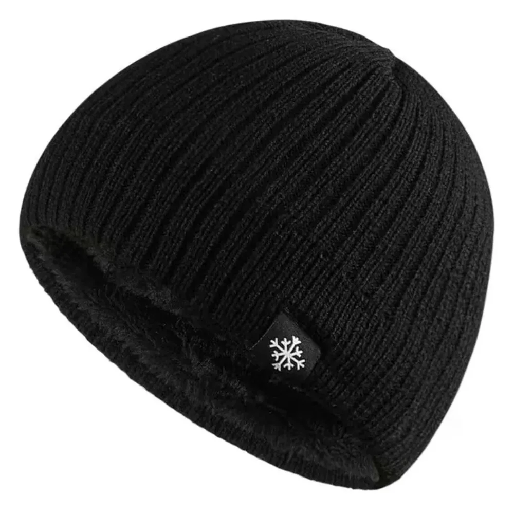 

Fashion Fleece Lined Knitted Hat Velvet Windproof Pullover Hat Warm Woolen Hat Autumn Winter