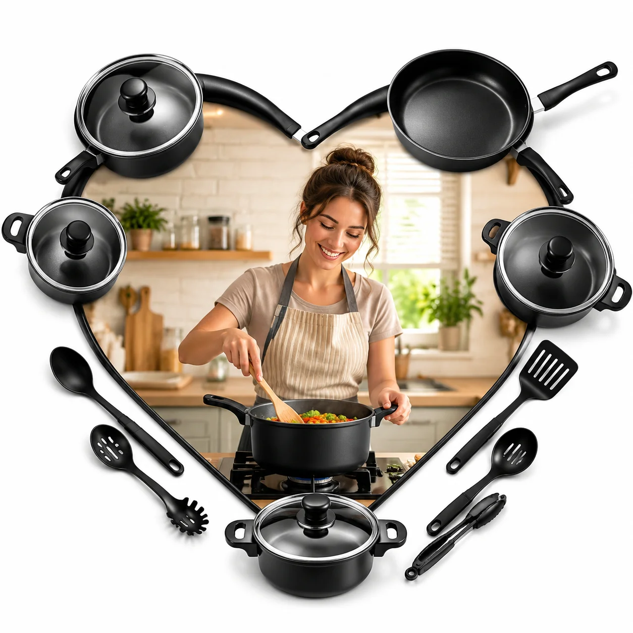 Kitchen Appliances Combo - Multi‑size Non‑stick Pots And Pans Set