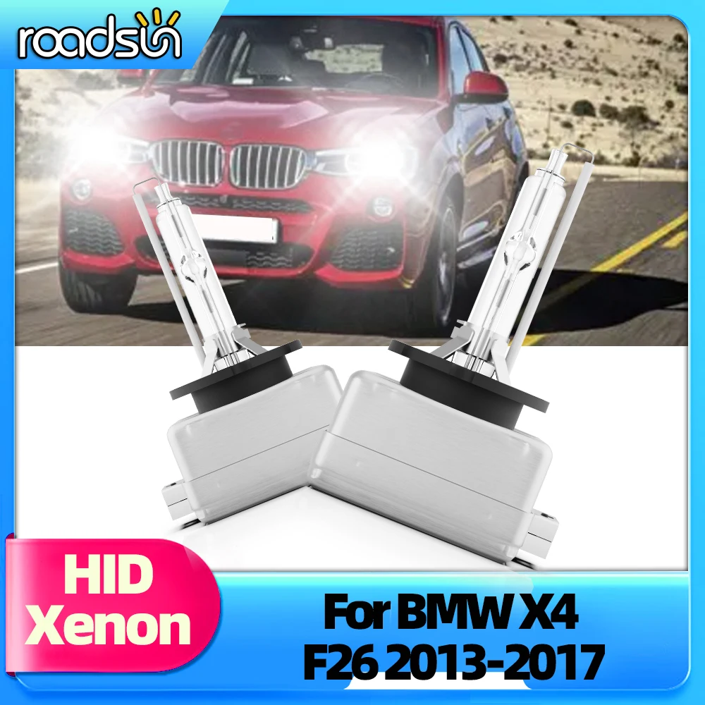 Roadsun 2x HID Xenon D1S Car Headlight Bulbs 35W 12V For BMW X4 F26 2013 2014 2015 2016 2017 Auto Front Headlamps 6000K 8000K