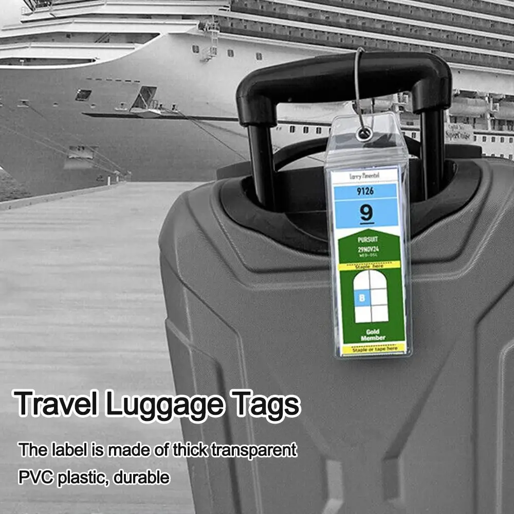 Cruise Luggage Suitcase Tag Label Holder Zip Seal  Steel Loops For Travel