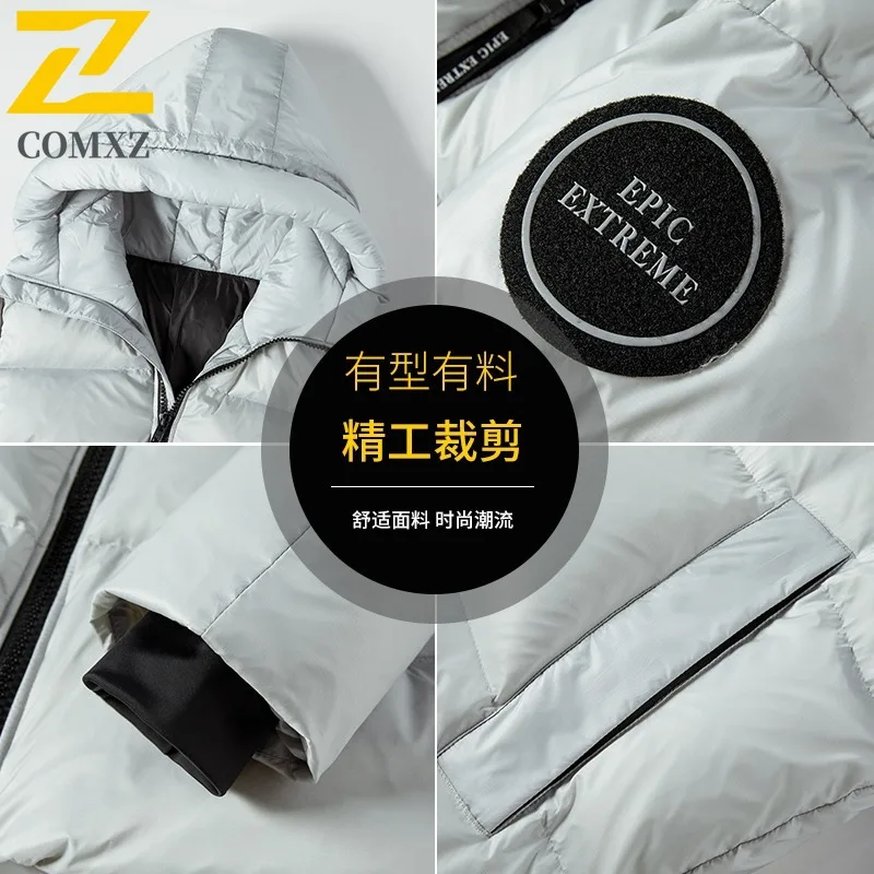 Mens Winter Thickened Hooded Cotton Jacket American style Windproof Parka Color-blocked Casual Overcoat Thermal Padded Coat2025