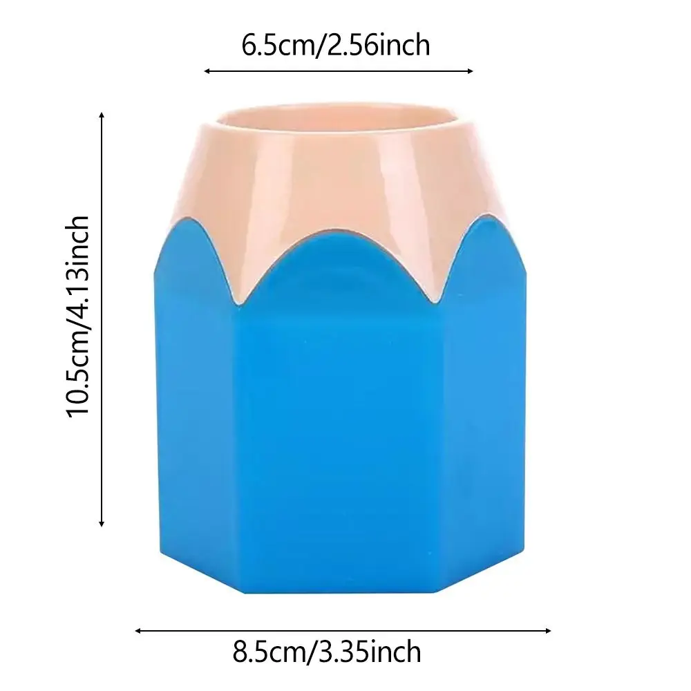 وعاء رصاص بلاستيكي ملون محمول ، تخزين أقلام متعددة الوظائف ، منظم مكتب عملي مرتب ، حامل رأس قلم رصاص إبداعي