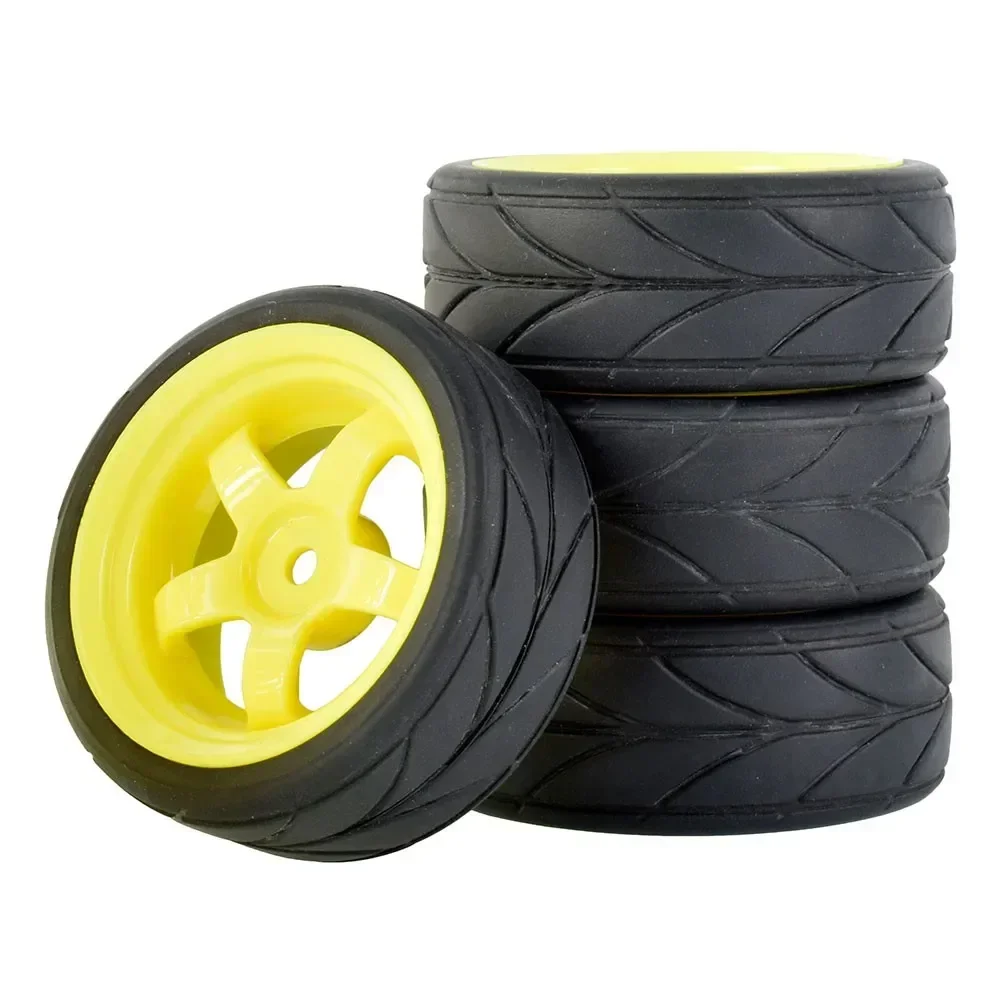 4Pcs RC 6030-6081 Rubber Tires & Plastic Wheel  For HSP HPI 1:10 On-Road Car Racing