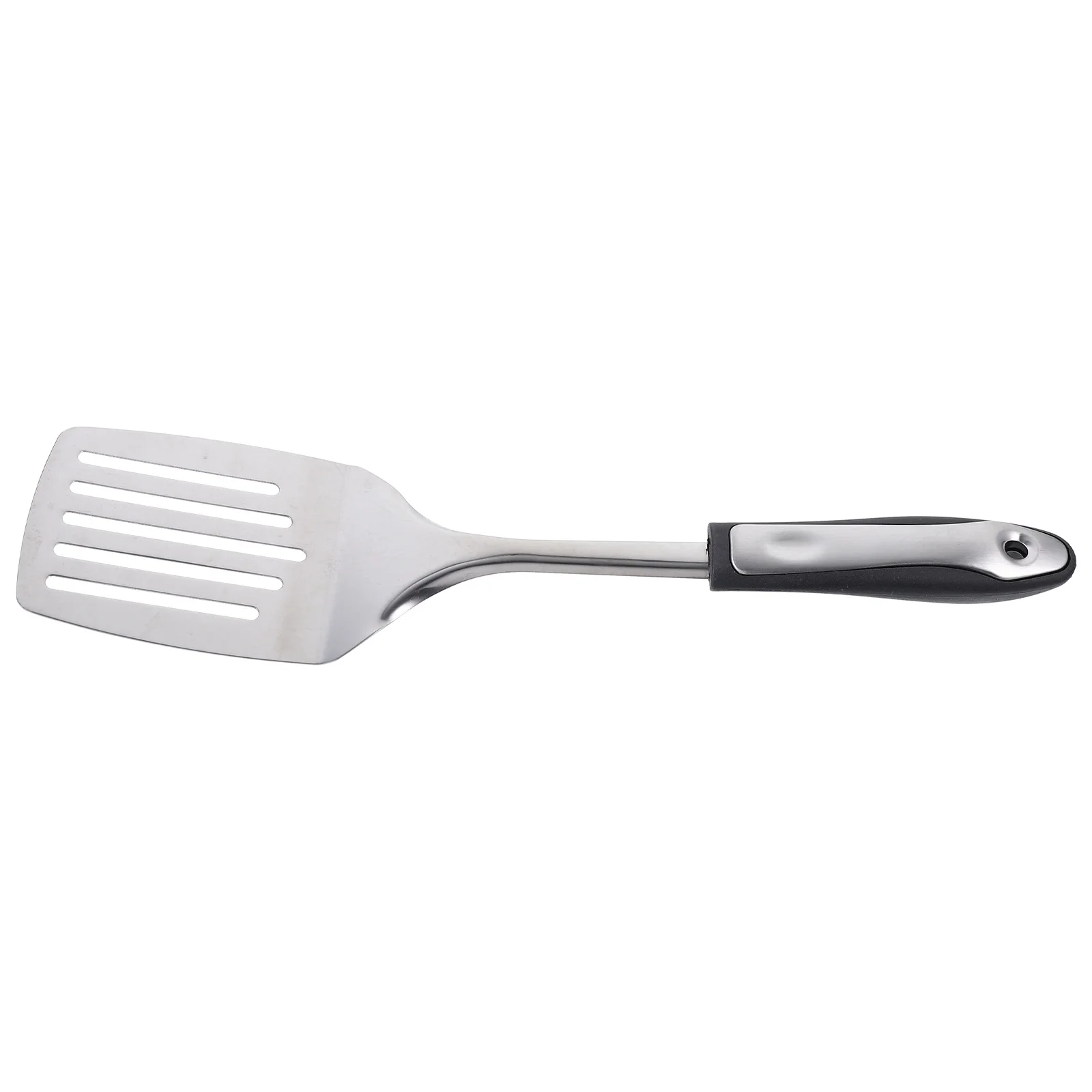 1 Buah Spatula Steak Premium Stainless Steel dengan Lubang untuk BBQ, Perlengkapan Dapur Rumah dan Restoran, Pegangan Anti Selip, Dapat Digantung
