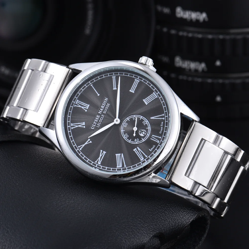 Amzing AAA Ulysse Nardin Original Brand Watches For Mens Multifunctional Chronograph Quartz Wristwatch Top Quality Male Clocks