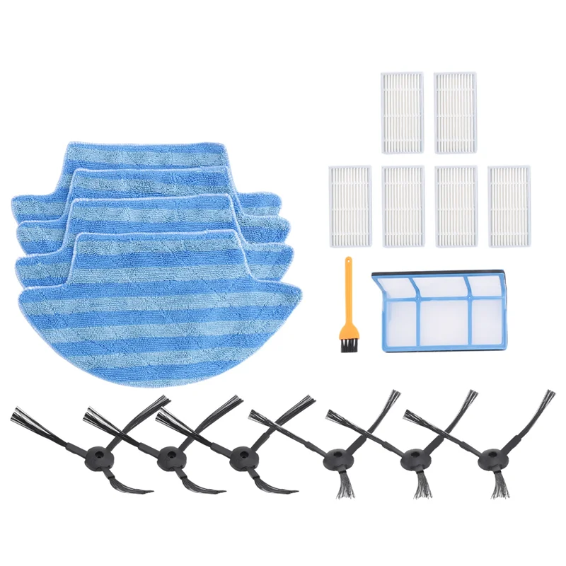 AB43-18Pcs Für V55 Pro Mopp Tuch Seite Pinsel Hepa-Filter Für Ilife V55 Pro Roboter Staubsauger Wichtigsten Filter patch Ersatz