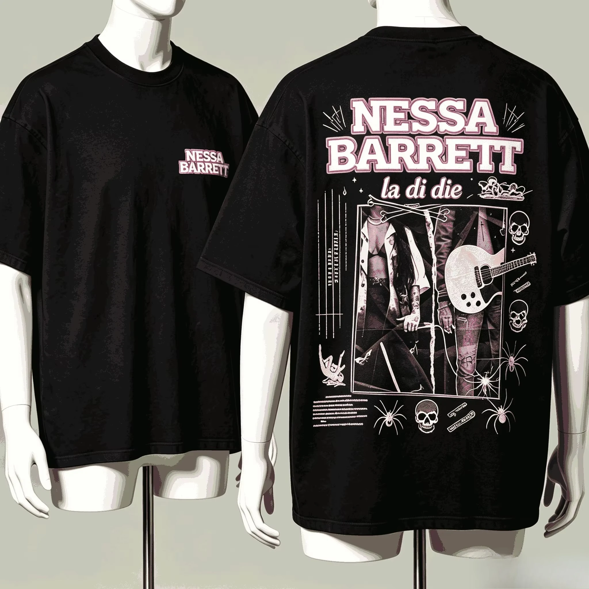2026 new Nessa Barrett Men's and Women's Loose Short-Sleeved Street Style Casual Comfortable High-Quality T-Shirt