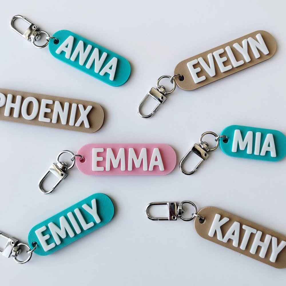 Personalized Customized Name Keychain Custom Acrylic Label Keychain Fashion Luggage Name Label Commemorative gift for a Friend view 5