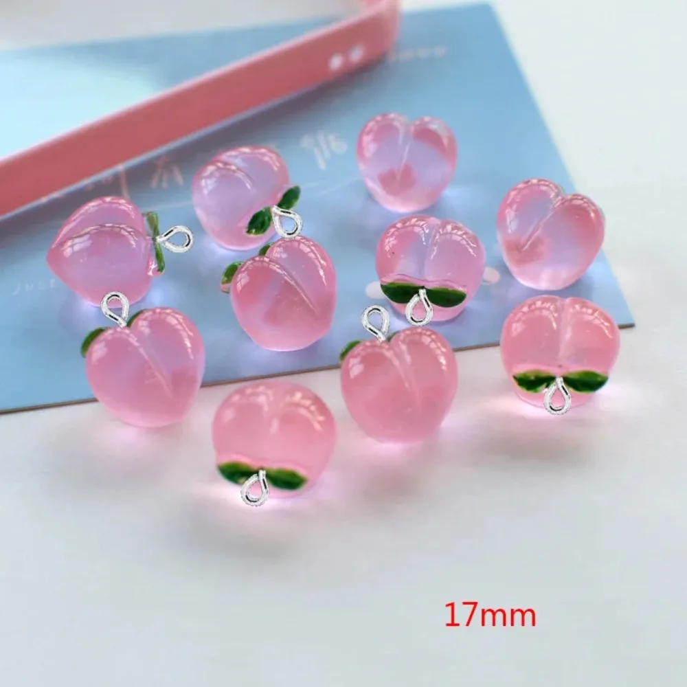 

10pcs 3D Peach Flat Resin Charms Pendant DIY Transparent Fruit Pendants Earrings Necklace Links Hanging Ornaments