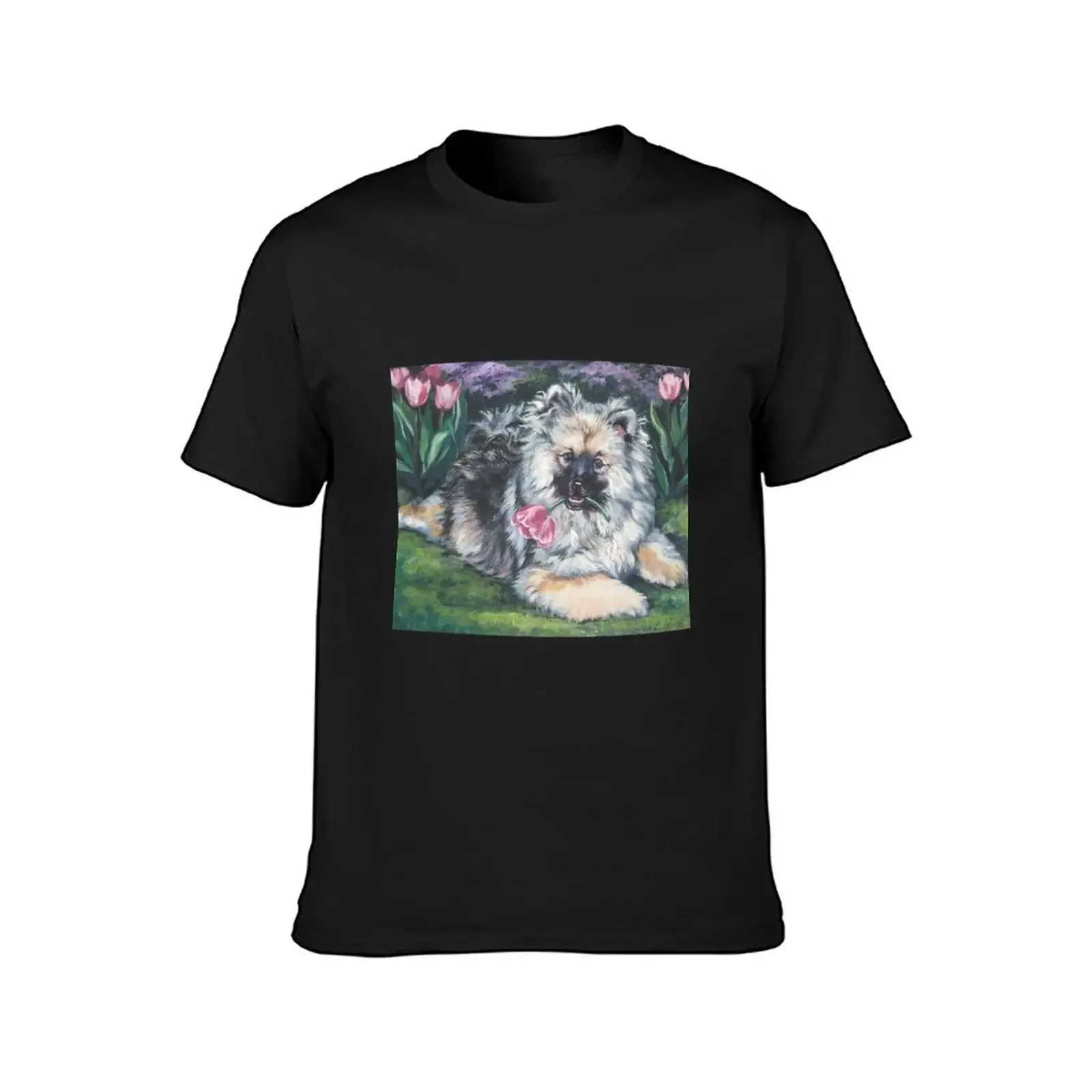 Keeshond Fine Art Painting T-Shirt anime t shirts anime Men's cotton t-shirt