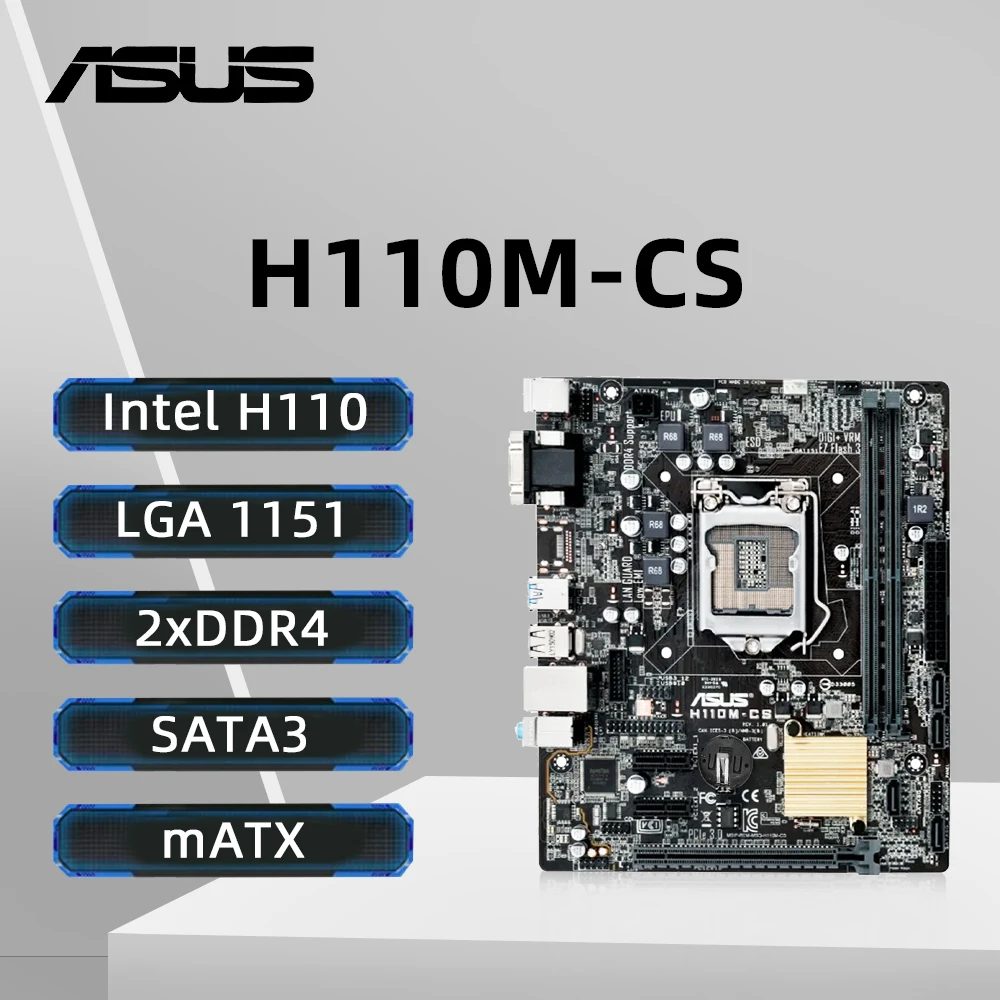 

ASUS H110M Motherboard LGA 1151 Support i7-7700K 6700 i5-7600K 6500 i3-7350K 6100 CPU DDR4 Intel H110 USB3.0 PCI-E 3.0 ATX