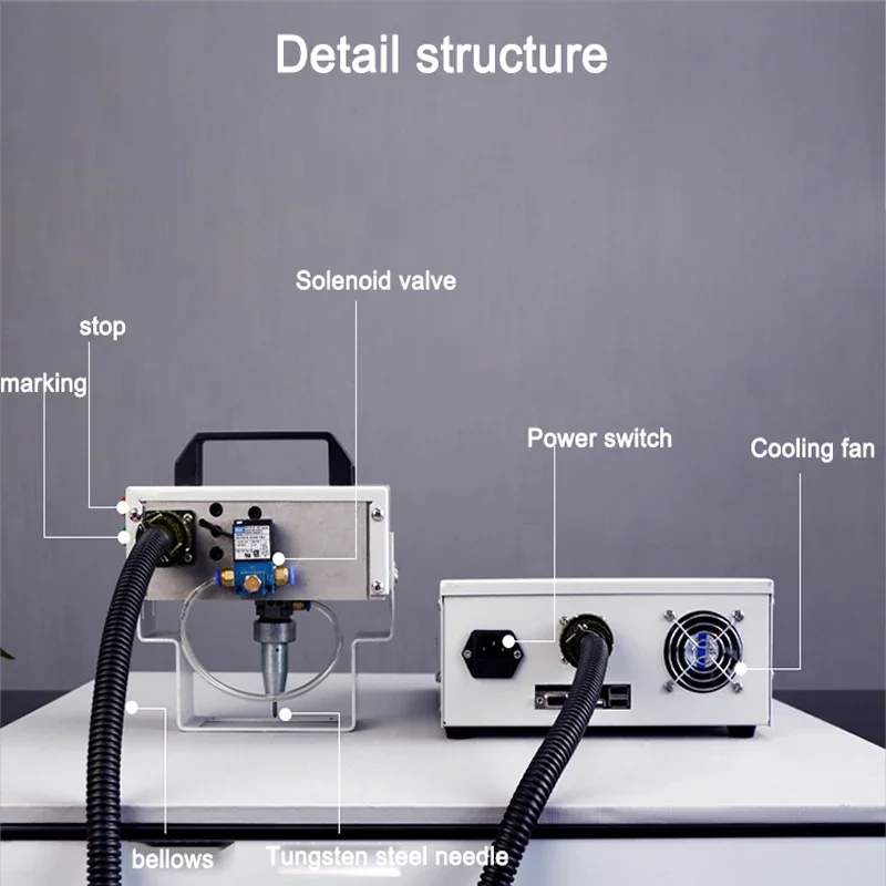 ortable Engraving Pneumatic Marking Machine 140x20mm Touch Screen For Nameplate Cylinder Number Frame Chassis