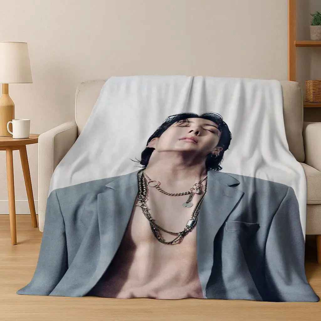 ثلاثية الأبعاد Kpop Jeon Jung Kook Jk JIMIN ستار الفانيلا بطانية لينة بطانية دافئة لغرفة النوم غرفة المعيشة السرير السفر التخييم نزهة هدية #2