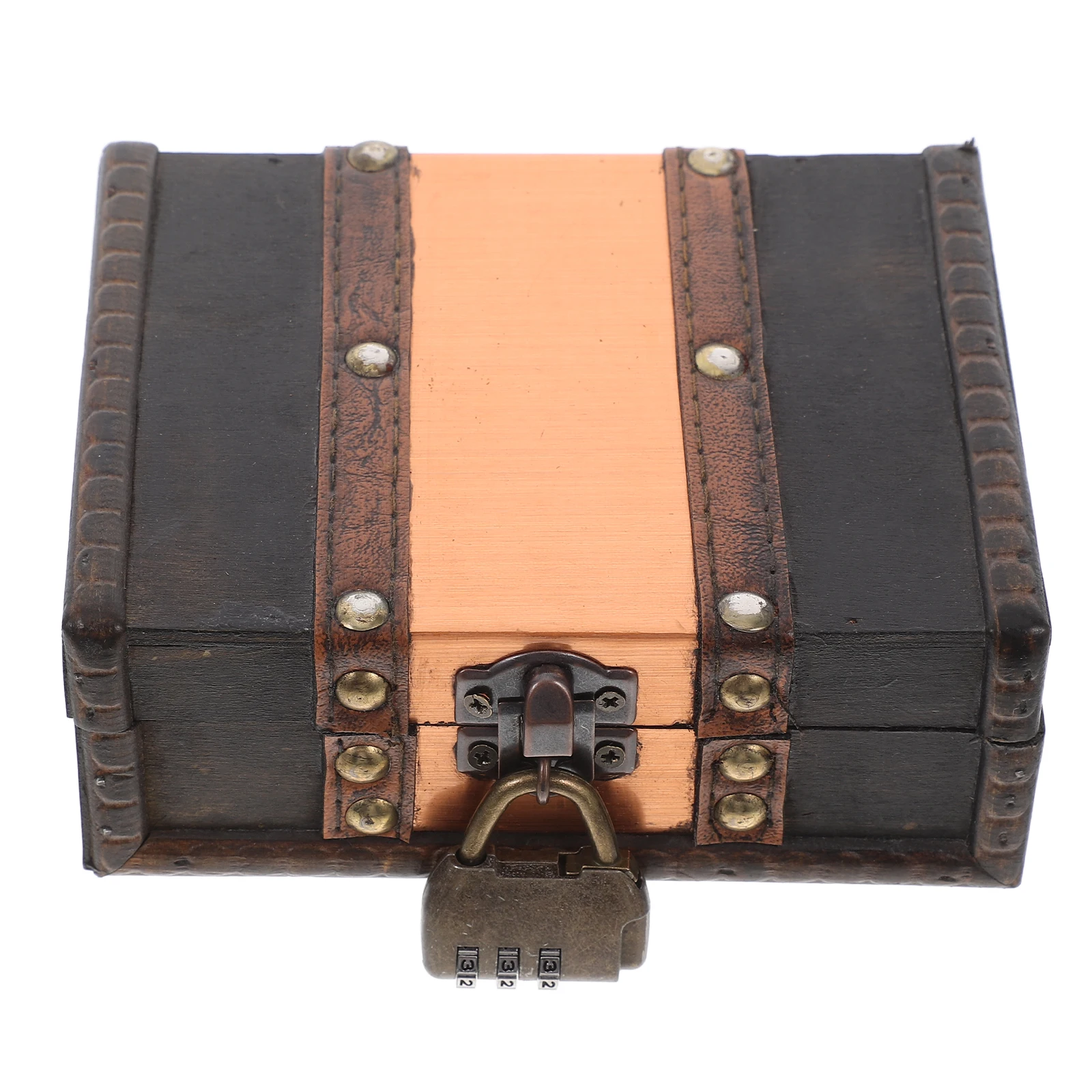

Wooden Treasure Chest Small Vintage Style Lockable Decorative Box Jewelry Organizer Keepsake Storage Home Office Desktop