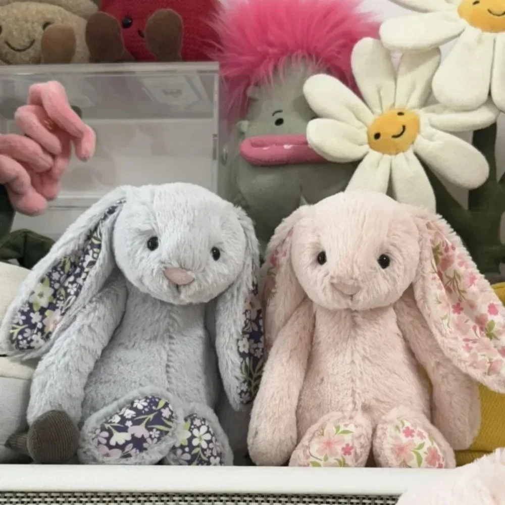

30cm Bonnie Rabbit Floral Ears Plush Toys Cartoon Stuffed Bunny Dolls Children's Room Decor Toy Soft Birthday Gifts For Girl