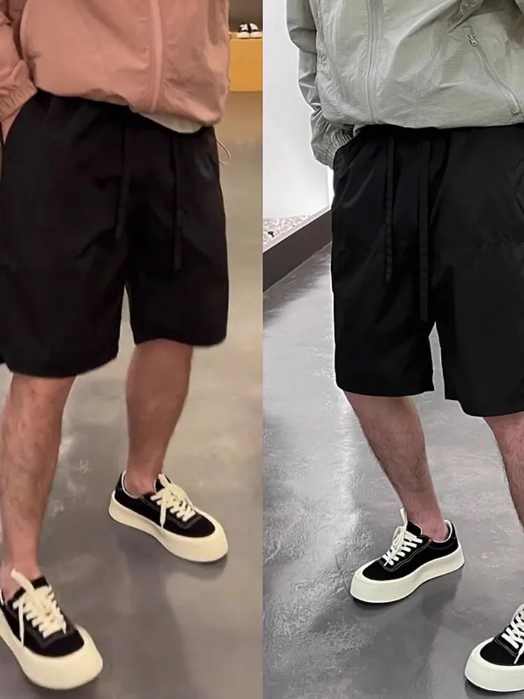 

Дышащие орты из ледяного шелка, мужские летние тонкие, повседневные, свободные, прямые, с пятью ортами, модные, для молодежи, для отдыха