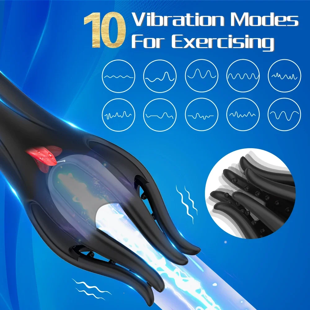 Glans Trainer Men Powerful Vibrating Penis G-spot Soft Fingertip Extended Endurance Massage Vibrator Erotic Toy Masturbator SM