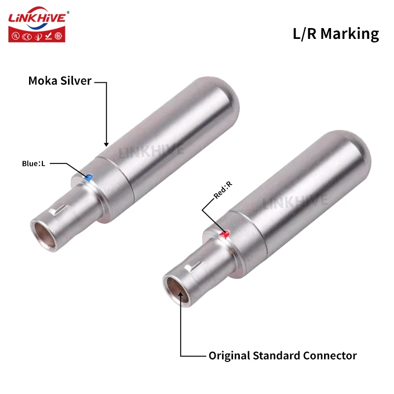 Male Headphone Pin Wire Connector DIY Audio Jack Plug Metal Adapter For HD800 HD800S HD820 D1000 HiFi Headset Socket