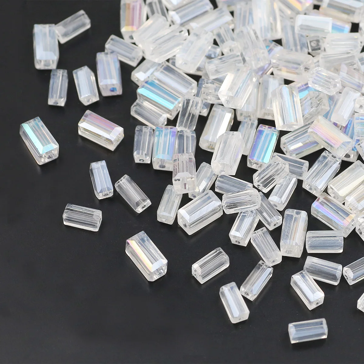 2x4/3x6/4x8mm Weiß AB Rechteckige Österreichische Kristall Glas Lose Spacer Perlen für Schmuck Machen Armbänder Halsketten Ohrringe DIY
