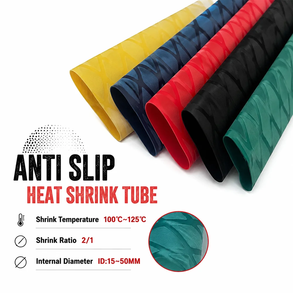PE Anti Slip Heat Shrink Tube ID 15~50mm Insulation/Wear Resistant/Bicycle Modification Handle Cover