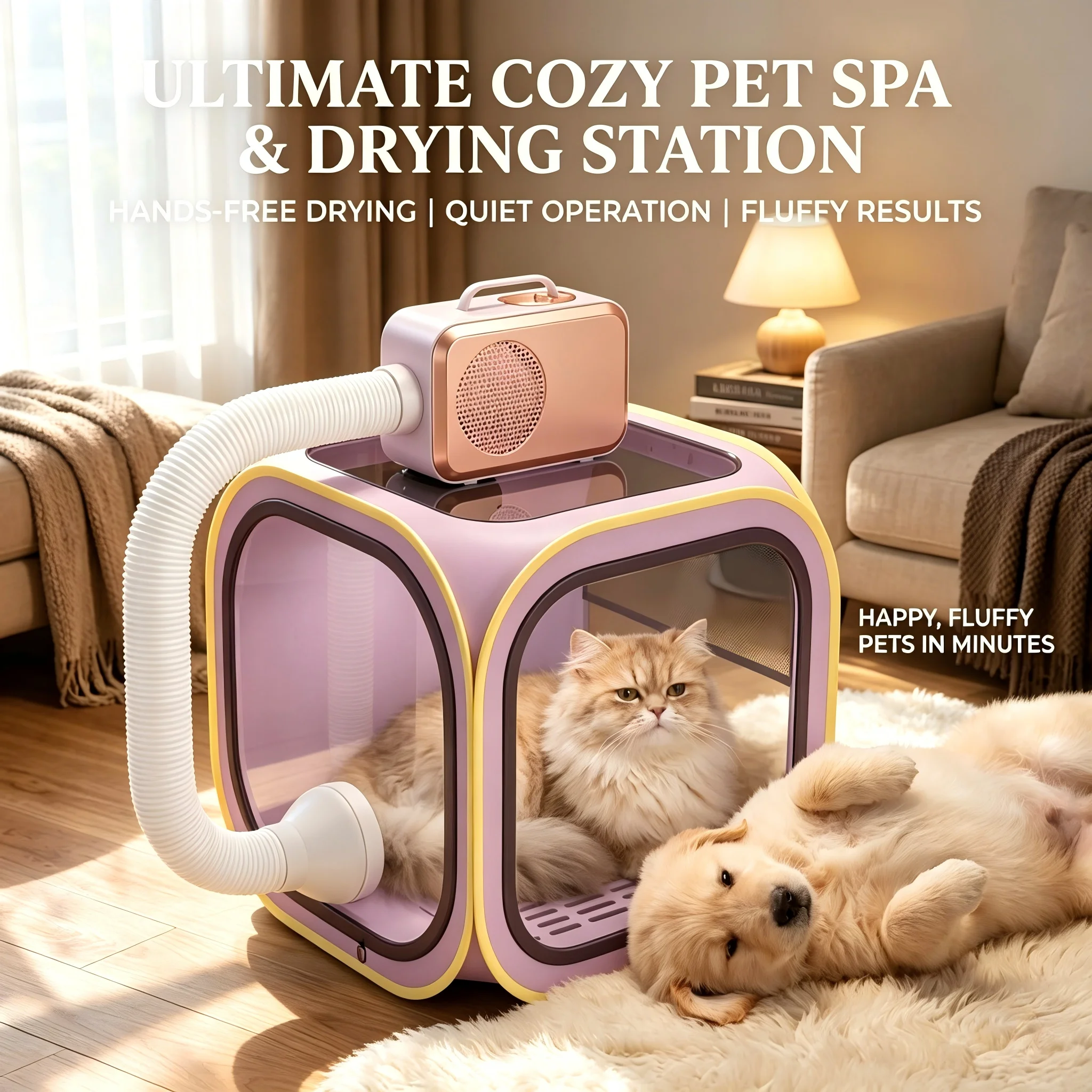 Pet Drying Box Cat Bath Blow Anti-escape Artifact for Puppies and Dogs Blow Drying Bag Household Water Dryer Portable Cat Cage