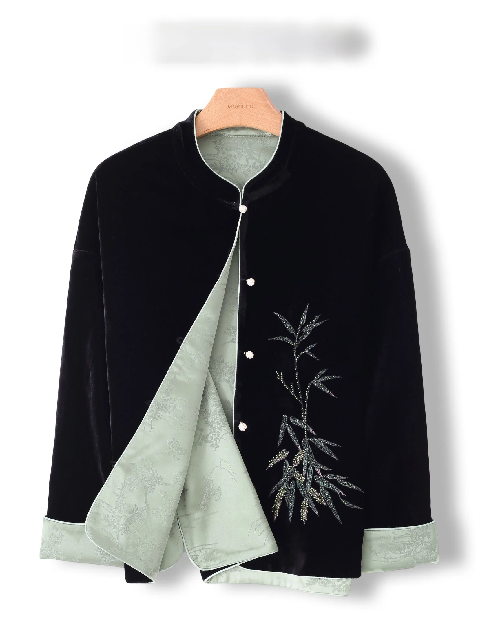 

Double-Sided Velvet Jacket Women's Elegant Outerwear Vintage Chinese Style plus Size Fashionable Short Coat for Ladies