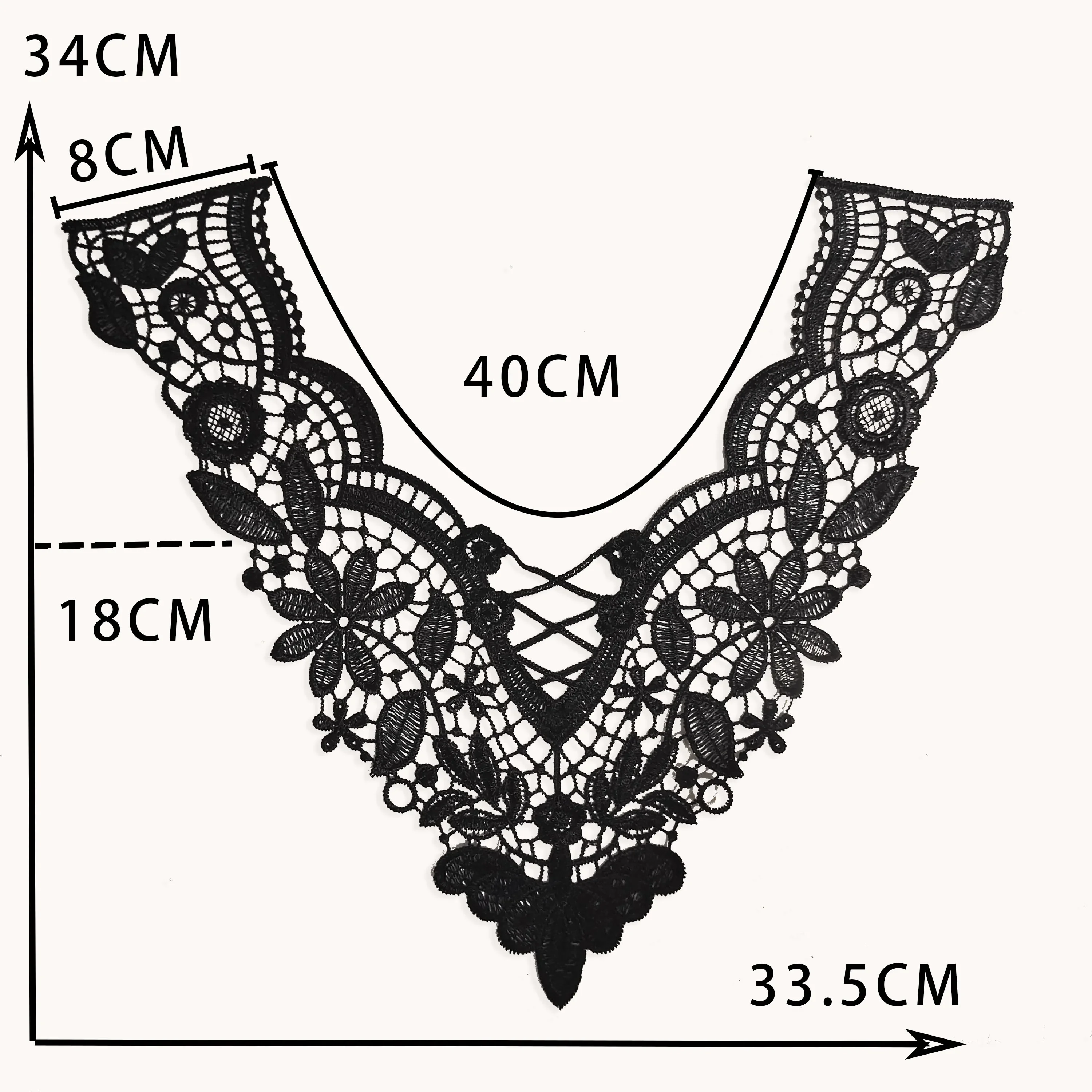 Hot Selling Fashion Style Flower Lace Collar DIY Sewing Embroidery Lace Neckline Fabric Applique Sewing Craft Dress Accessories