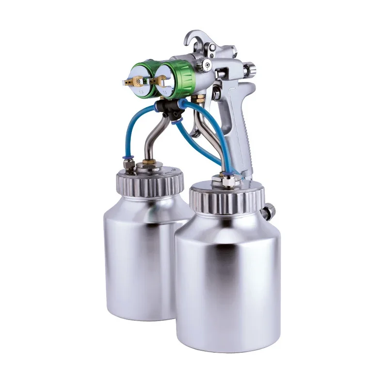 Double Head Pneumatic Spray Gun Pneumatic Spray Gun with Pot 8-12cfm 1000ml 4.0MPa CH