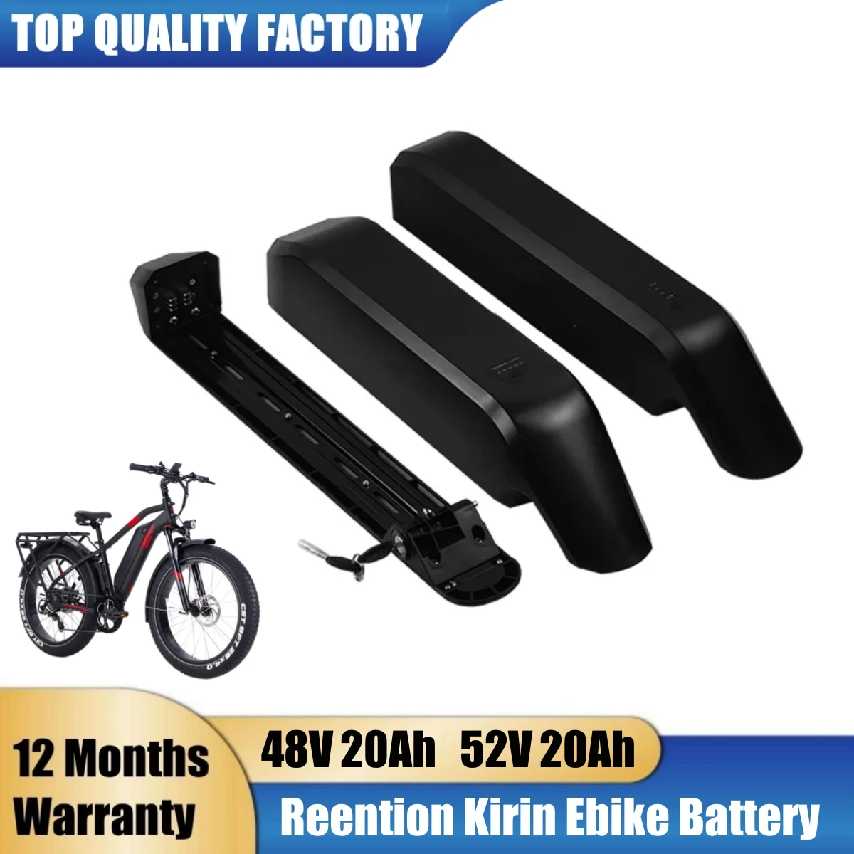 Side Release Ebike Battery 52V 20Ah 48V W/Samsung  21700 Batteries for Himiway E-bike Ariel Rider Kepler Electric Bike 750-1500W