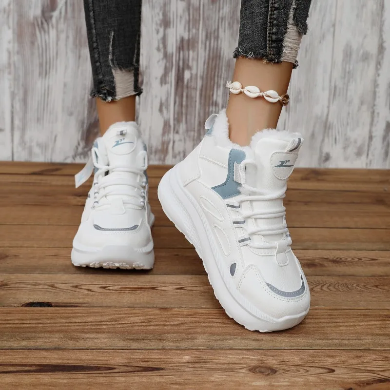 Winter Women's Comfortable Color Blocking Keep Warm Snow Boots 2026 New Women Fashionable Anti Slip Wear-resistant Snow Boot