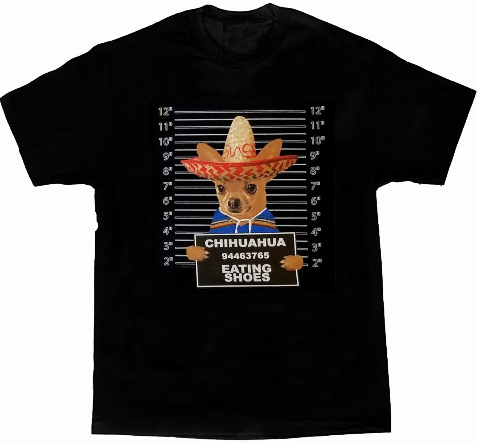 

Funny Dog Art Chihuahua Criminal Mug Shot Printed T-Shirt 100% Cotton O-Neck Summer Short Sleeve Casual Mens T-shirt Size S-3XL