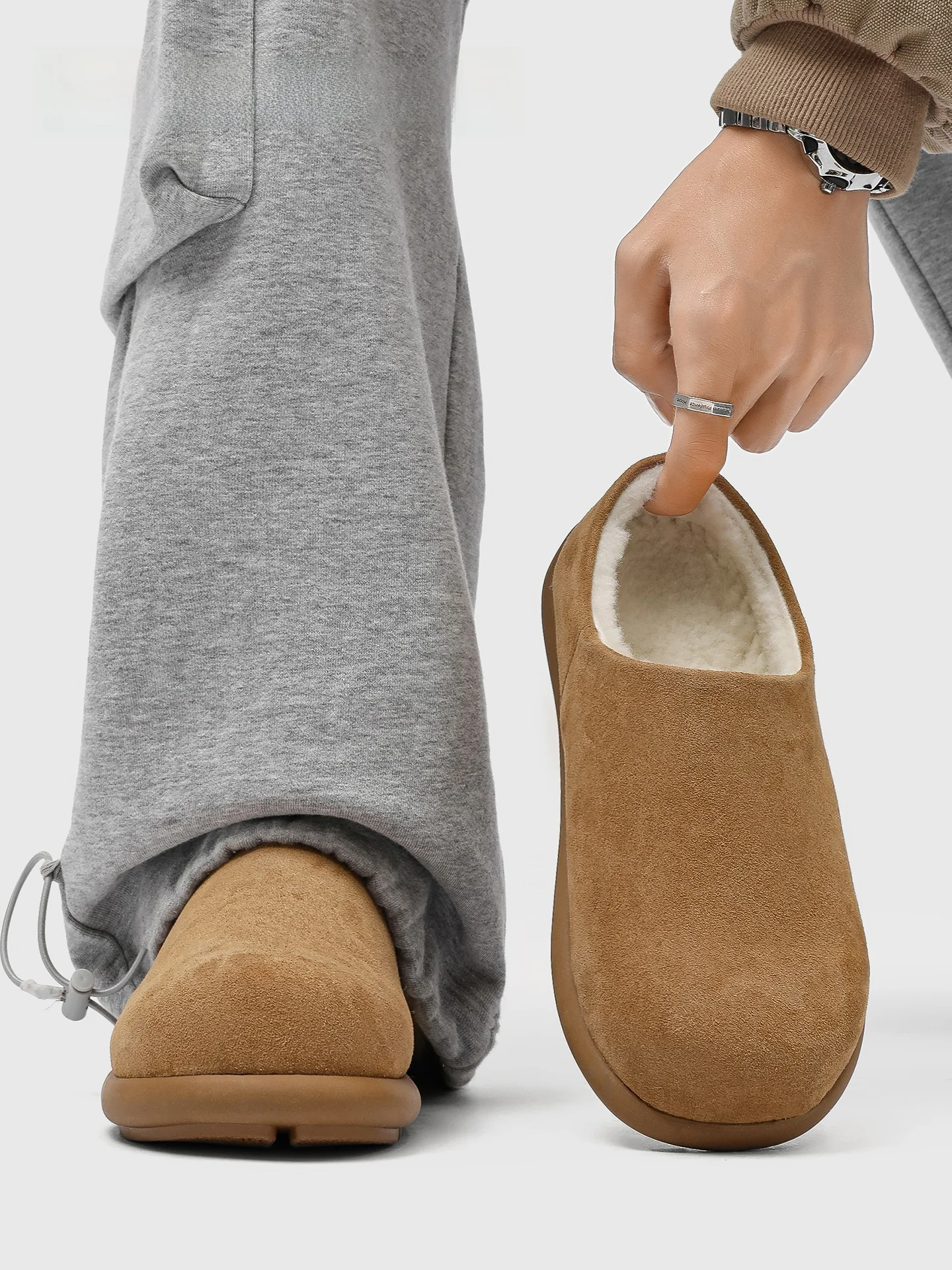 

Thiened Winter Slippers ex Fce Lined Slip Resistant Snow Boots Anti Slip Indoor Outdoor Slippers for Men And Women