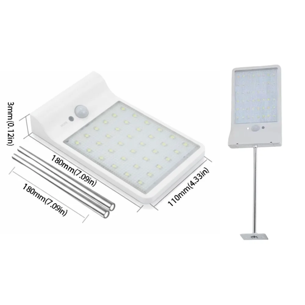 

Солнечный настенный светильник с датчиком движения, водонепроницаемый, 3.5 Вт, алюминиевый, 450 лм, с функцией диммирования, светодиодный, настенный монтаж