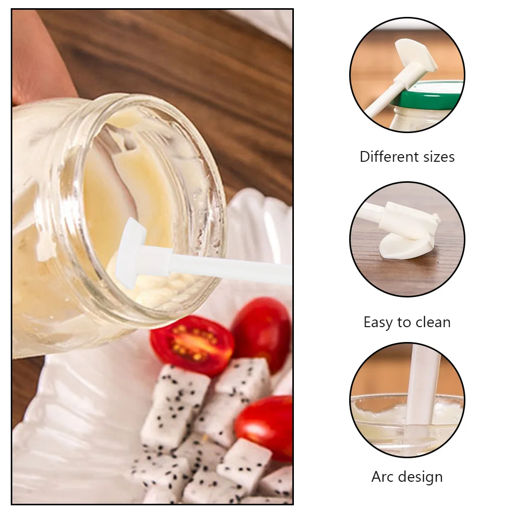 

5 Pcs Bottom Scraper Spatula Silicone Kitchen Ketchup Makeup Bottle Long Handle