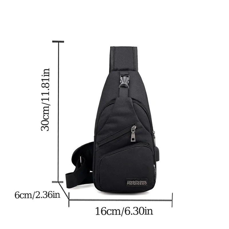 Fashion Boys Shoulder Bag USB Rechargeable Crossbody Bag Men\'s Anti-theft Multifunctional Chest Bag\'s Travel Backpack Handbag