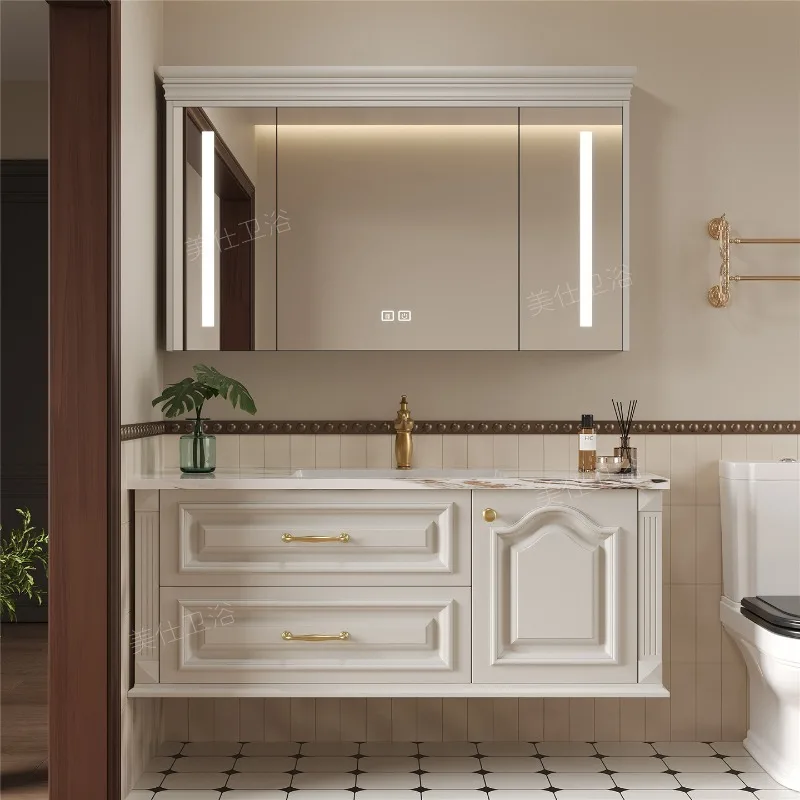 Organizer Storage Bathroom Cabinet Mirror Toilet Partitions Display Drawers Paper Cupboard Modern Gabinete Trendy Furniture
