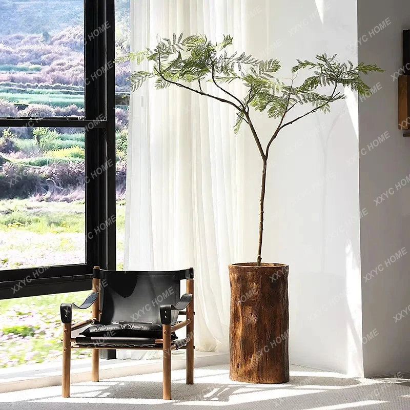 XX  LXGreen plants, floor-to-ceiling flower utensils, solid wood excavation, flower cultivation wooden barrels