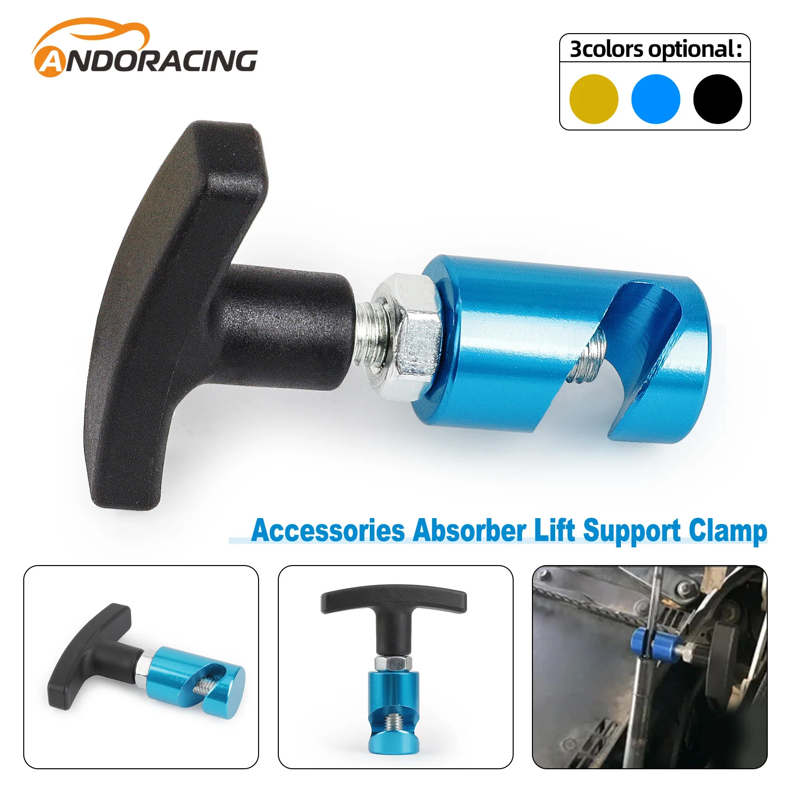 Aluminum Car Hood Holder Air Pressure Anti-Slip Fixing Clamp Accessories Absorber Engine Cover Lifting Support Rod