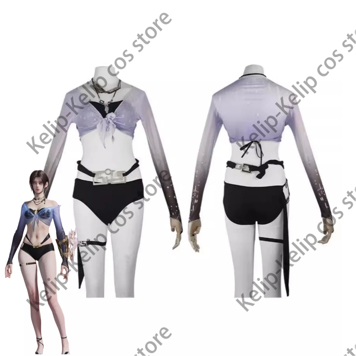 Game Naraka: Bladepoint Shayol Wei Cosplay Costume Summer Party · Half Summer Breeze Swimsuit Woman Sexy Bikini Party Suit