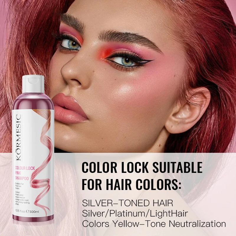 

Fixed Color Shampoo 300ml Hair Shampoo,Pink Setting Shampoo,Color Locking Care Shampoo,Enhance Color Retention Shampoo Makeup