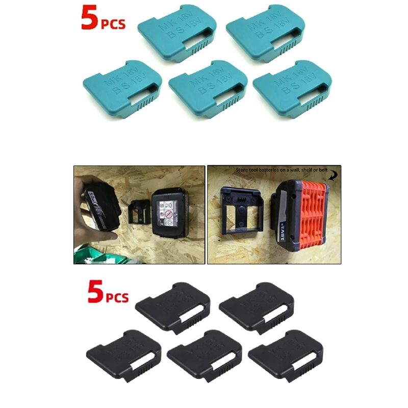 Rack di stoccaggio batteria da 10 pezzi e scatola portabatteria per dispositivo Makita 18V Set combinato a 2 colori (nero e blu)